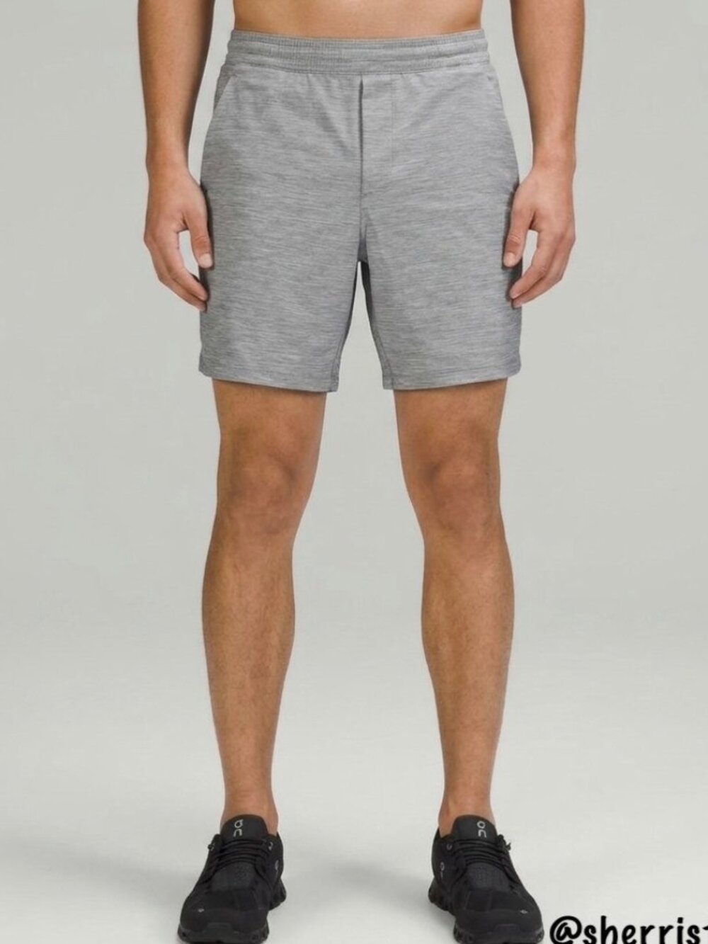 EXCELLENT Mens Lululemon Pace Breaker Shorts Linerless 7" Heather Gray Size M